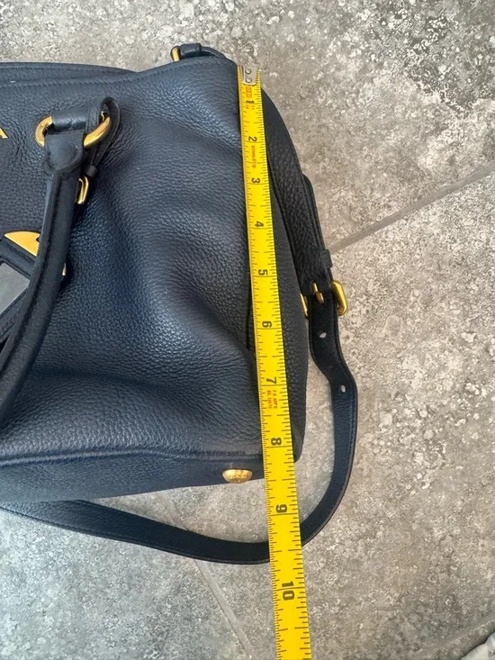 Prada Vitello Daino Bluette Calf leather Tote crossbody shoulder Bag pre owned - Picture 7 of 17